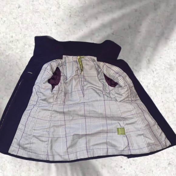 Soia & Kyo Purple Wool Fitted Pea Coat Size Small - Picture 6 of 15